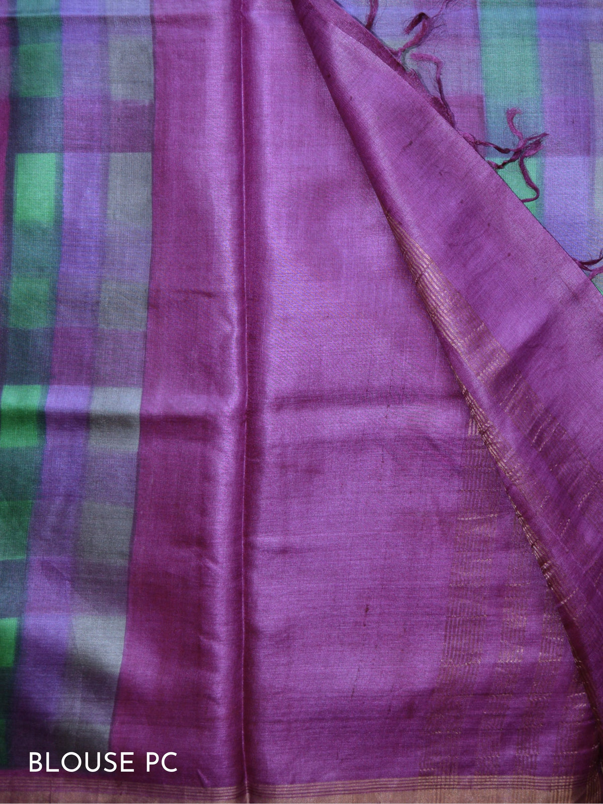 Plaid Painted Tussar Saree