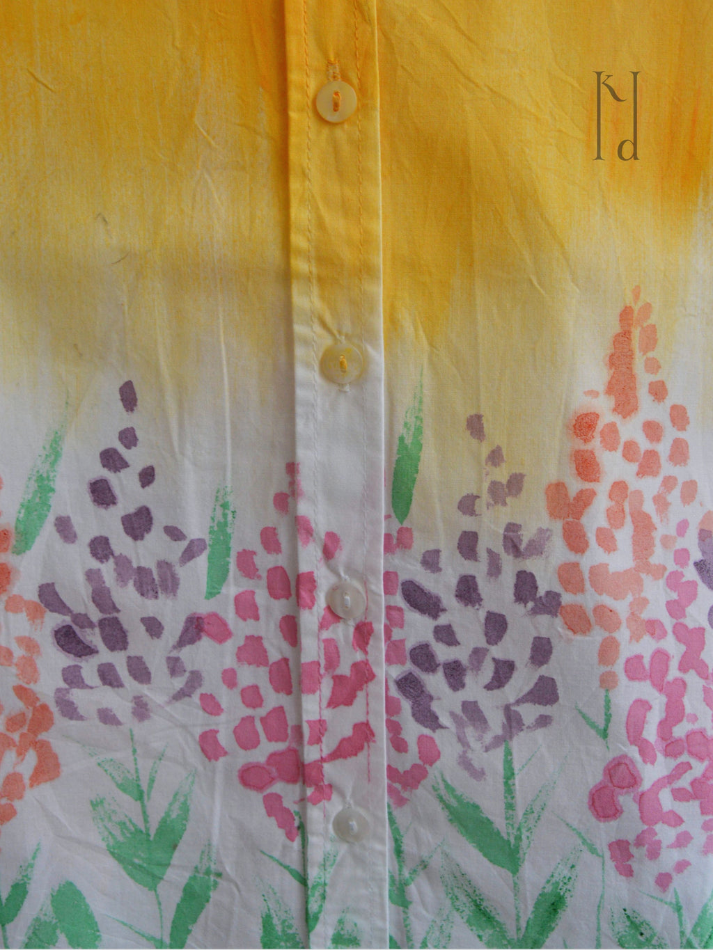 Spring Flowers Painted Oversized Shirt