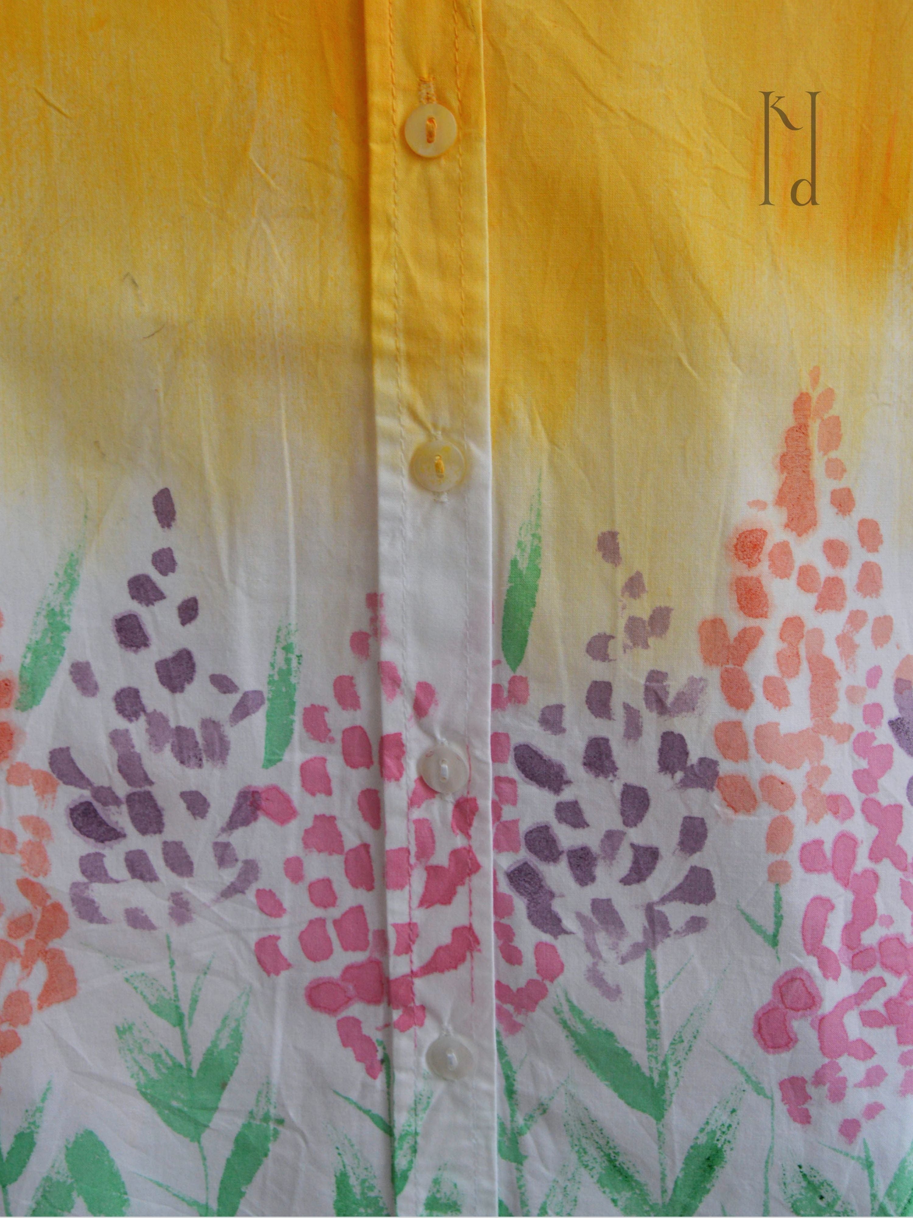 Spring Flowers Painted Oversized Shirt
