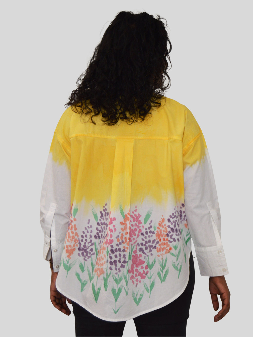 Spring Flowers Painted Oversized Shirt