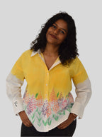 Spring Flowers Painted Oversized Shirt