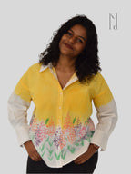 Spring Flowers Painted Oversized Shirt