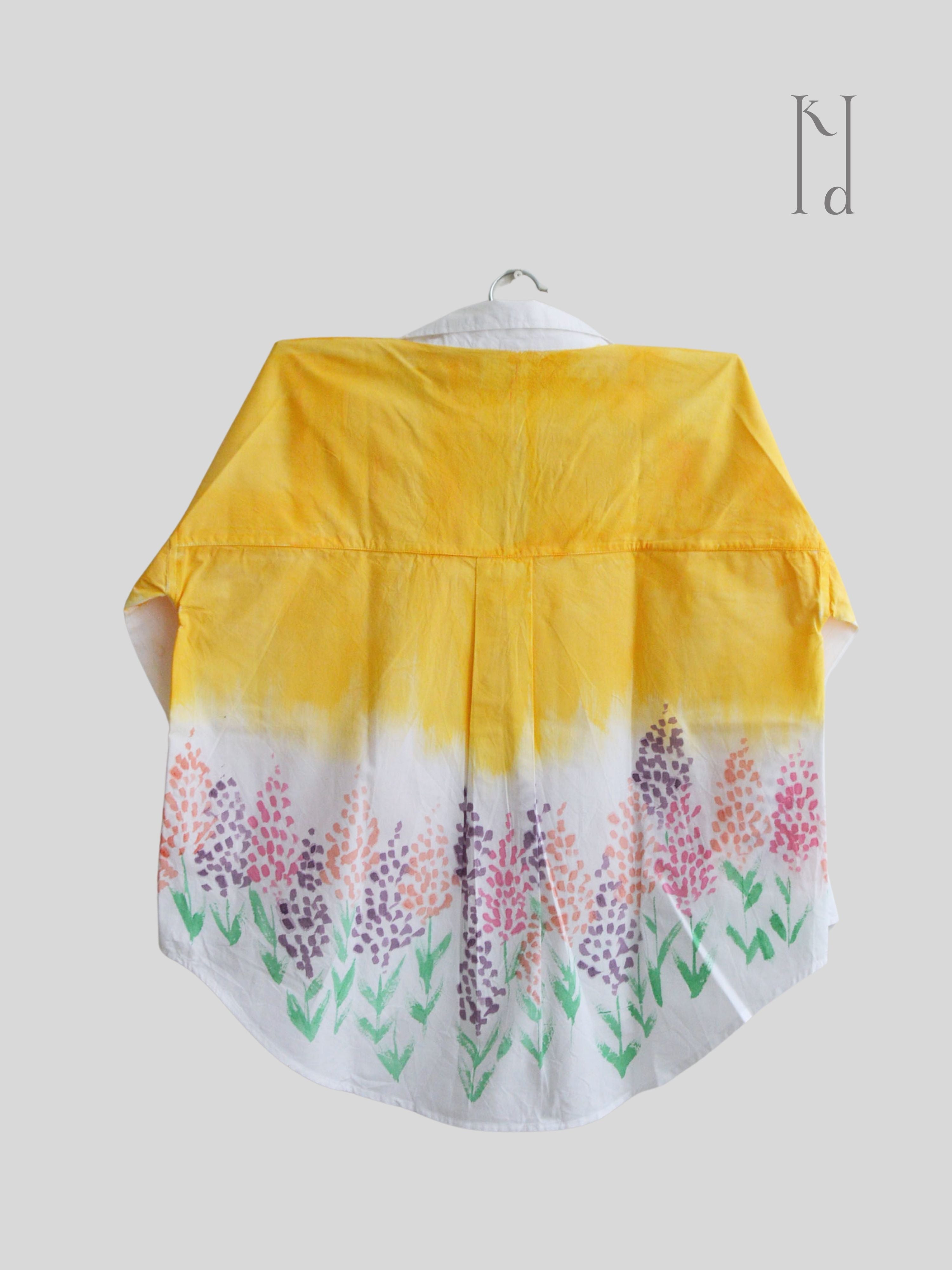 Spring Flowers Painted Oversized Shirt