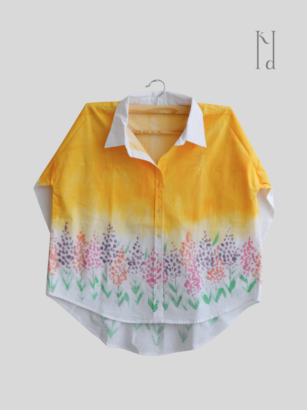 Spring Flowers Painted Oversized Shirt