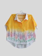 Spring Flowers Painted Oversized Shirt