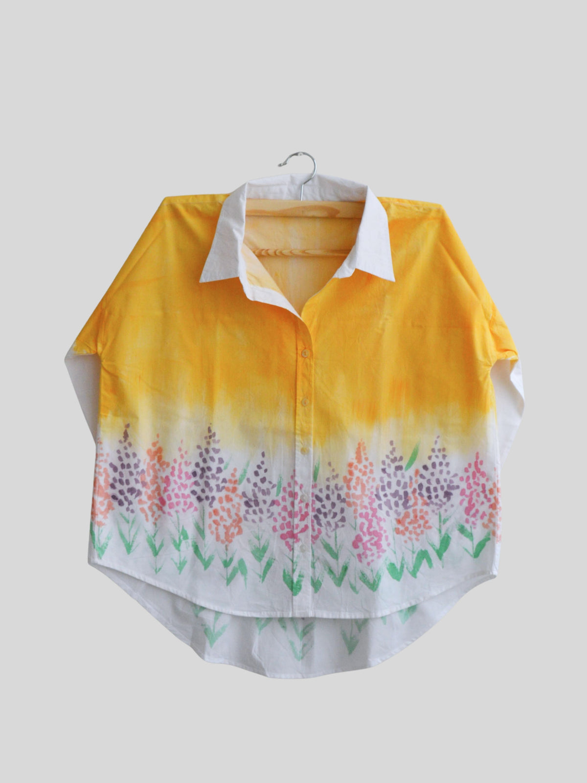Spring Flowers Painted Oversized Shirt