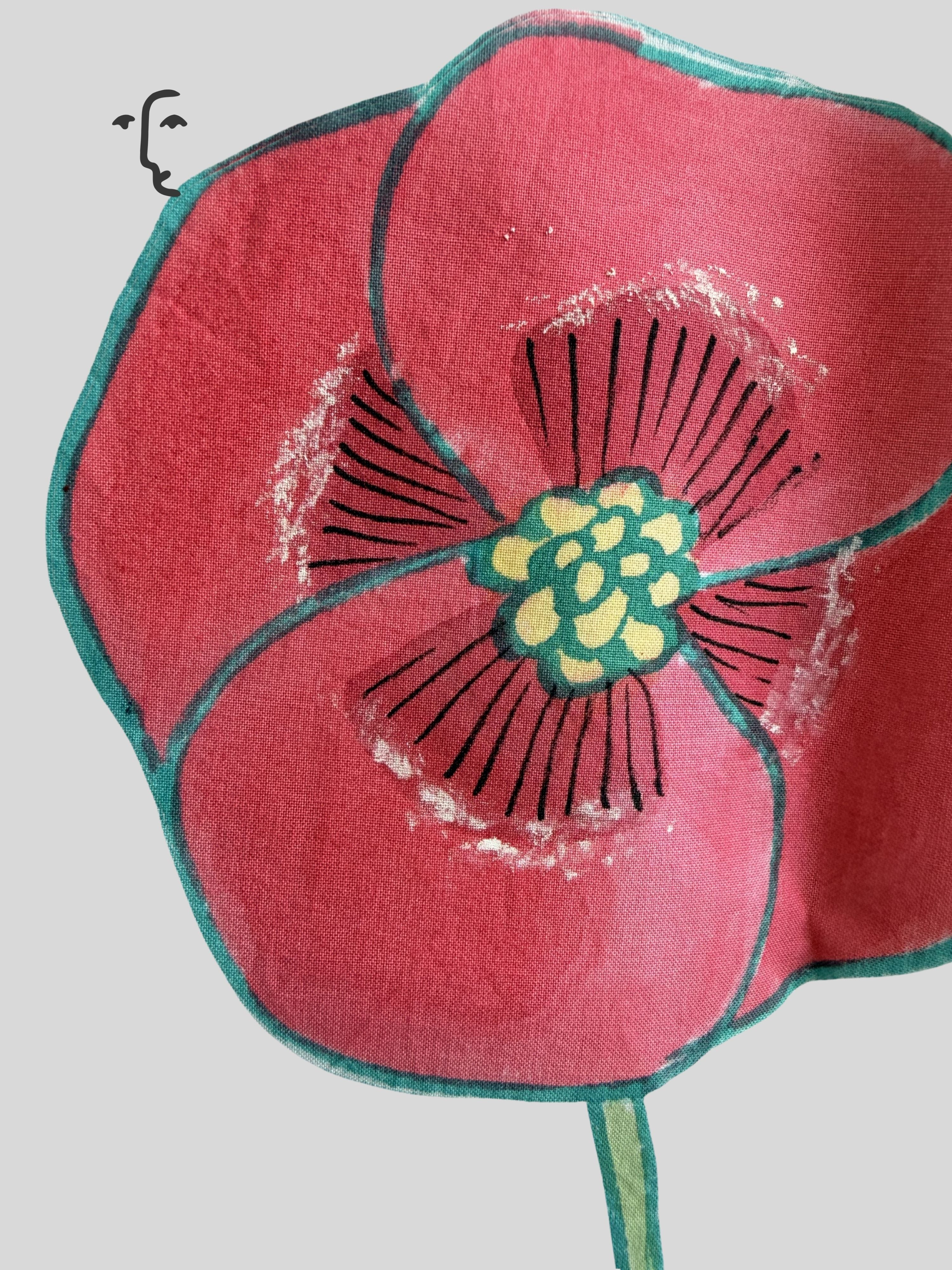 Poppies Painted Oversized Shirt