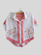 Phool Red Painted Oversized Shirt