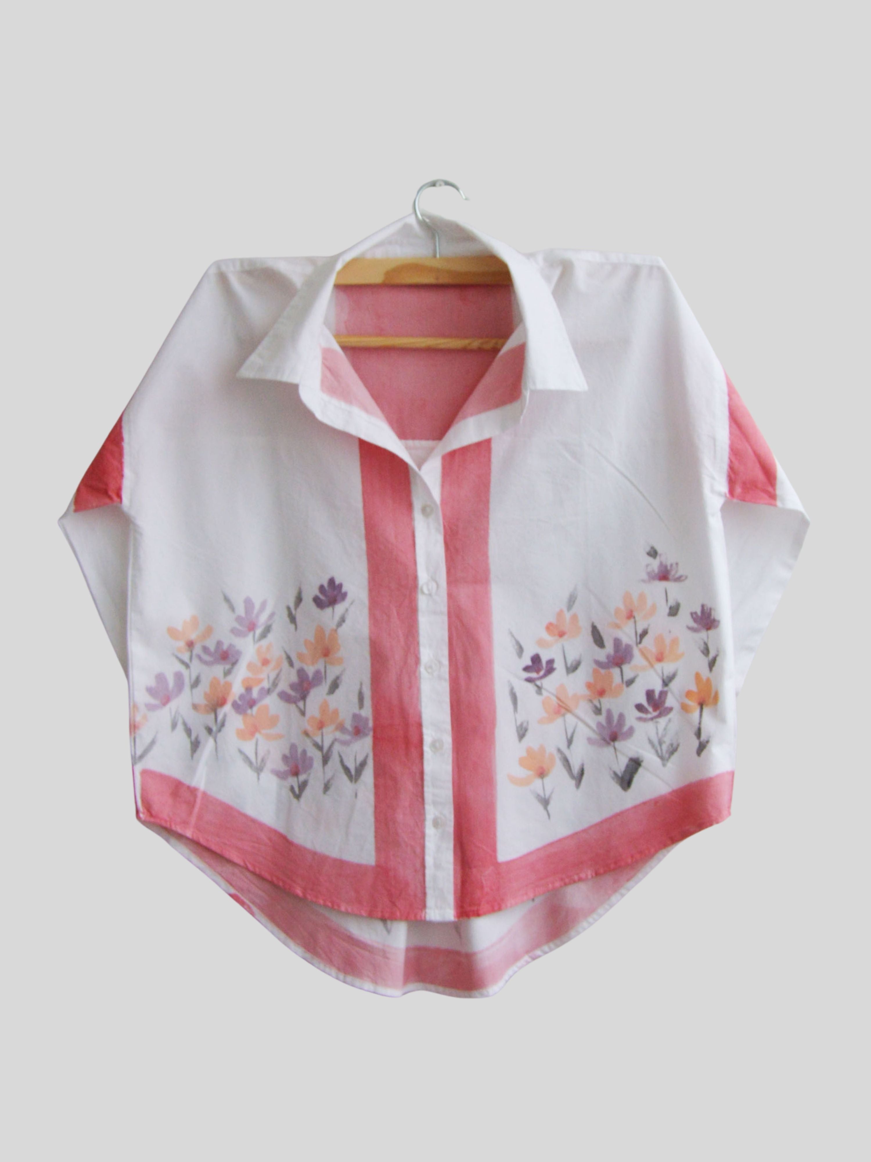 Phool Red Painted Oversized Shirt