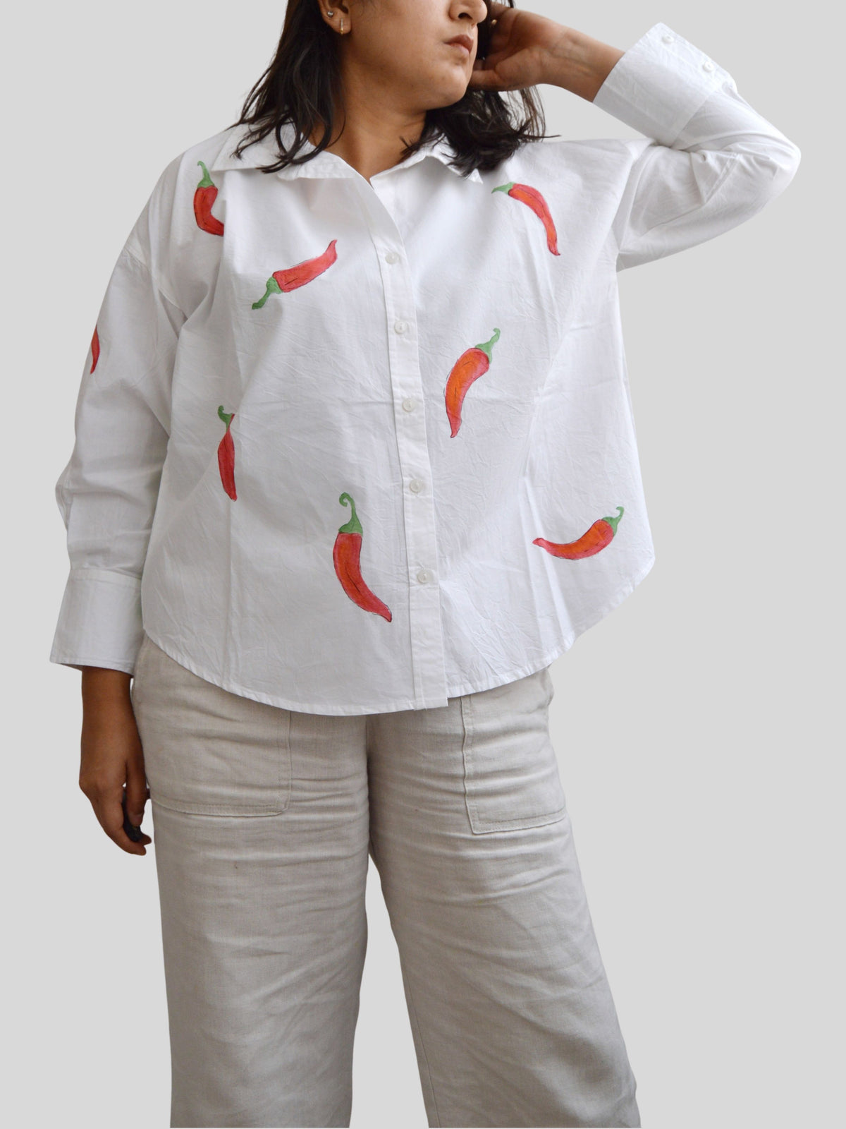 Mirchi Painted Oversized Shirt