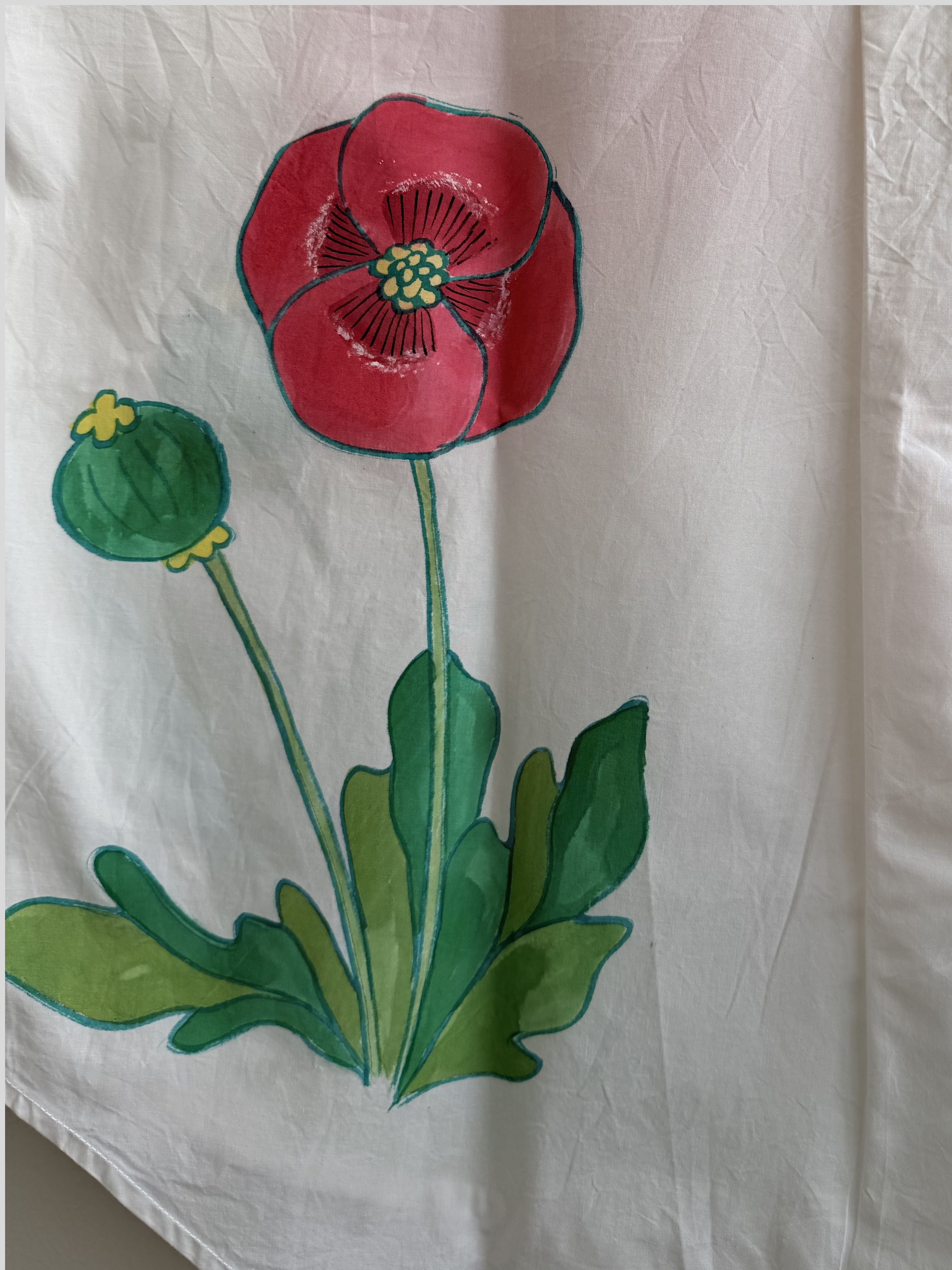 Poppies Painted Oversized Shirt