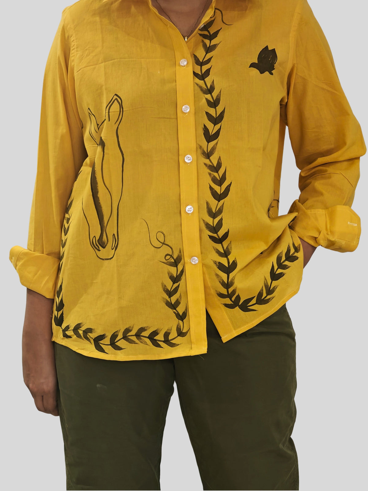 Fire Horse Painted Mul Cotton Shirt