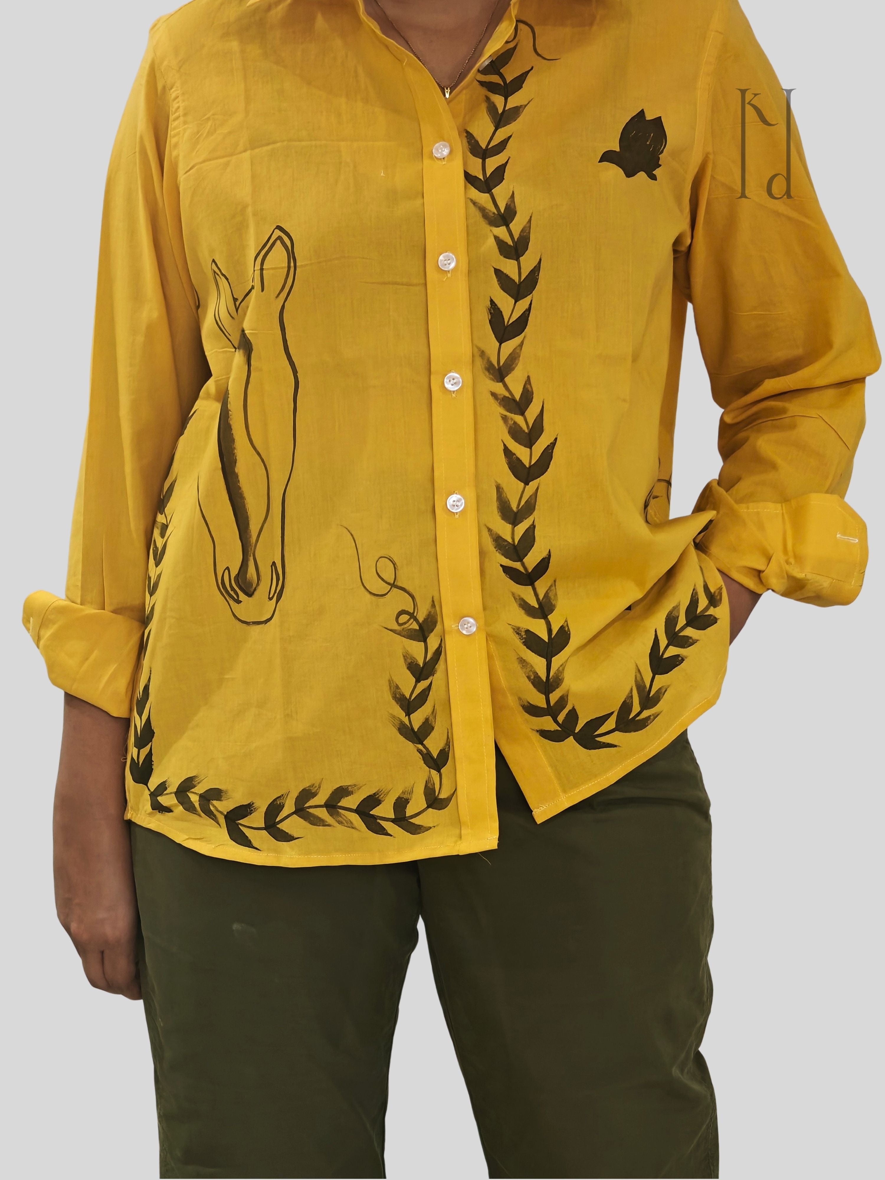 Fire Horse Painted Mul Cotton Shirt