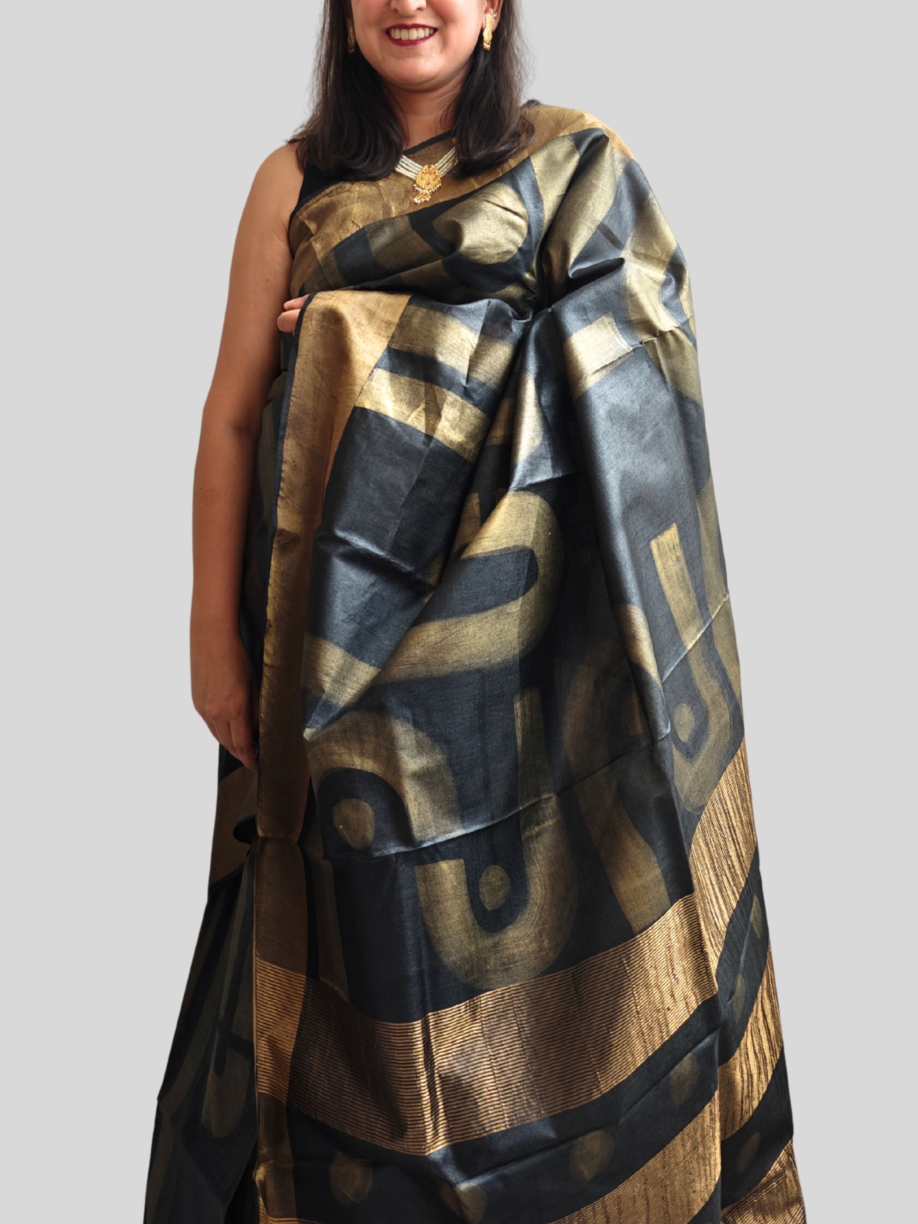 Sona Painted Tussar Saree