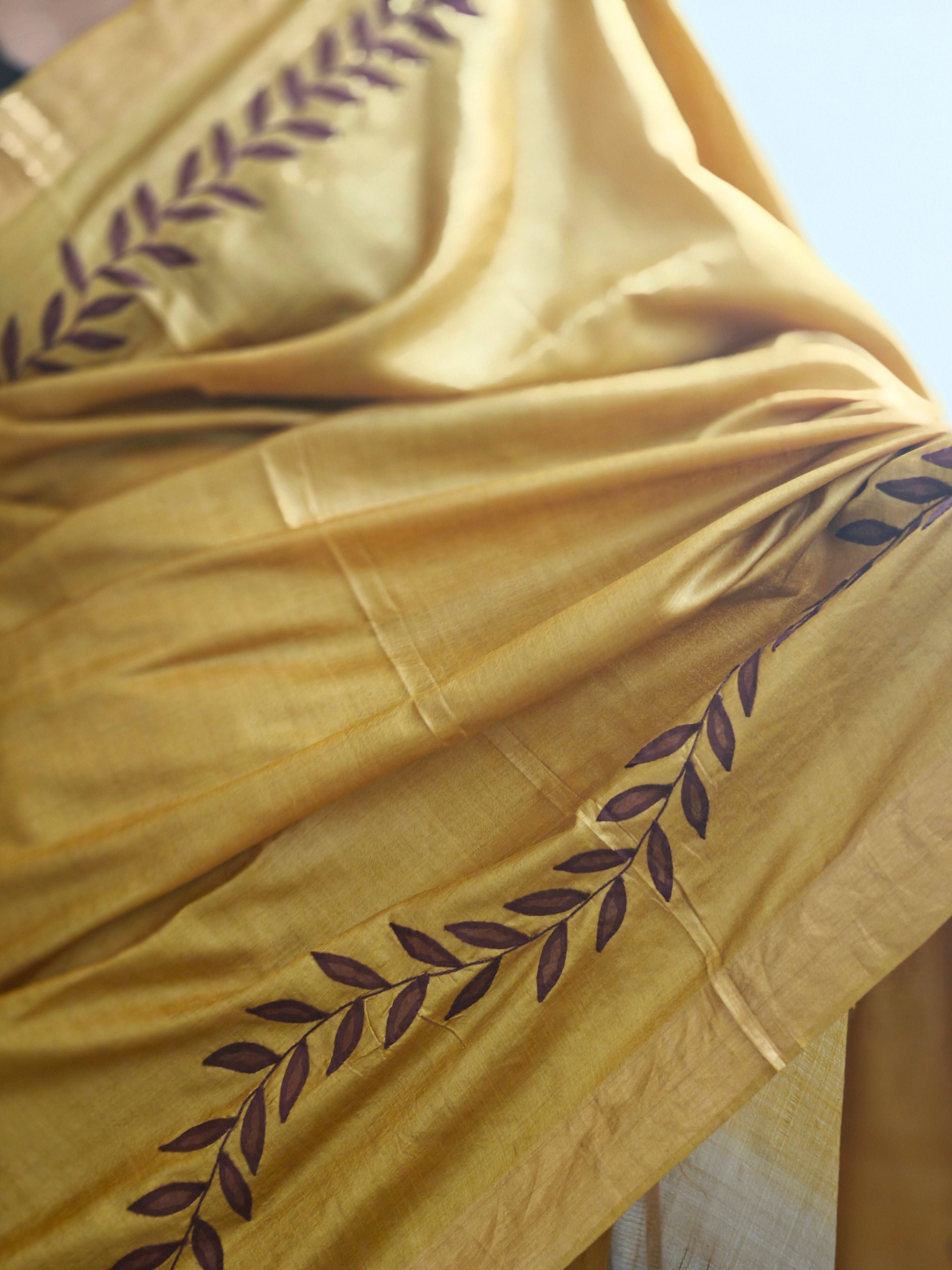 Prakashi Applique Tussar saree