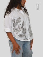 Wilted Florals Painted Oversized Shirt