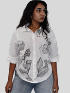 Wilted Florals Painted Oversized Shirt