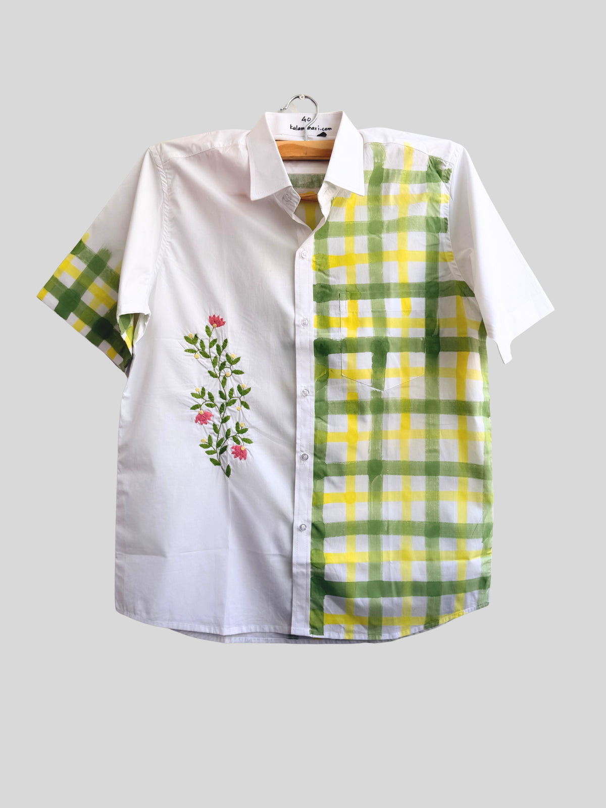 Applique Painted Cotton Haft Shirt