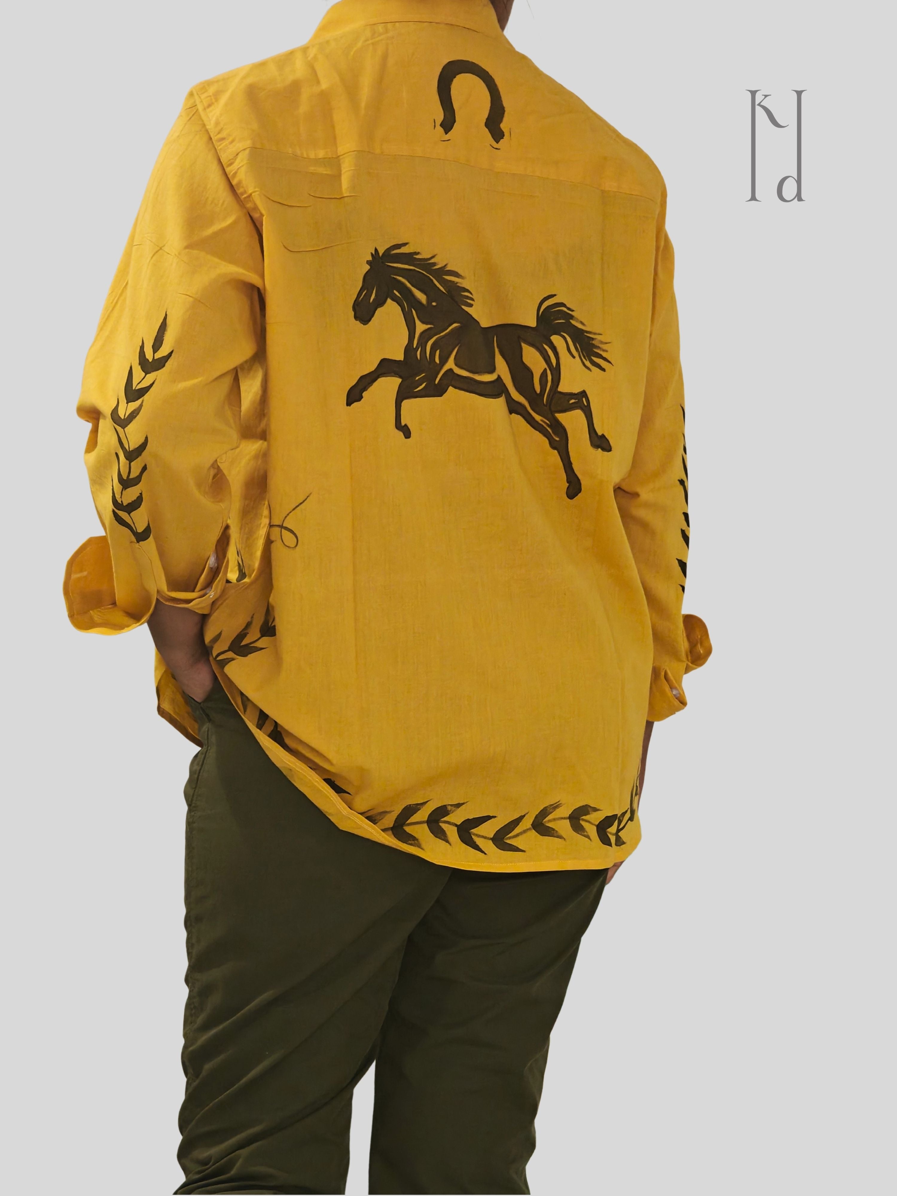 Fire Horse Painted Mul Cotton Shirt
