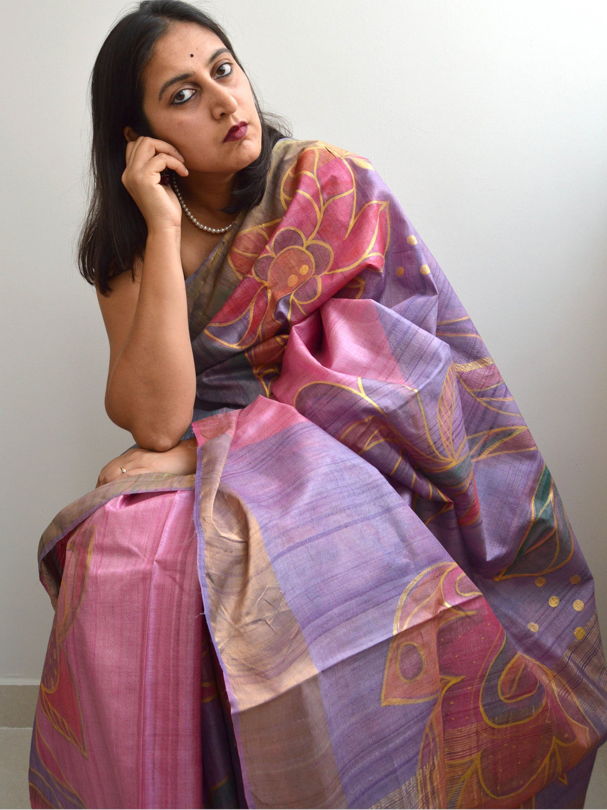 Pakeezah Painted Tussar Saree