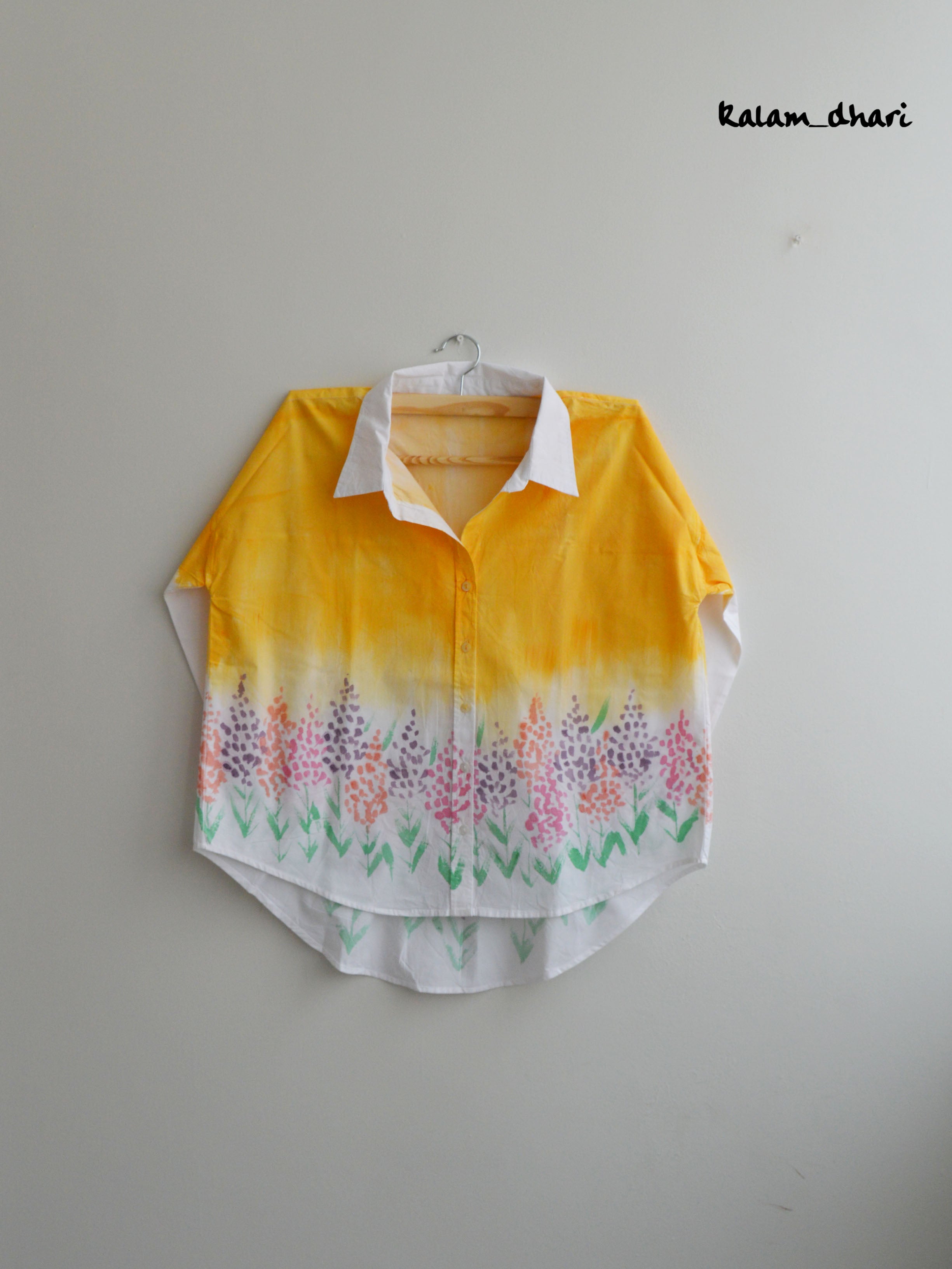 Spring Flowers Painted Oversized Shirt