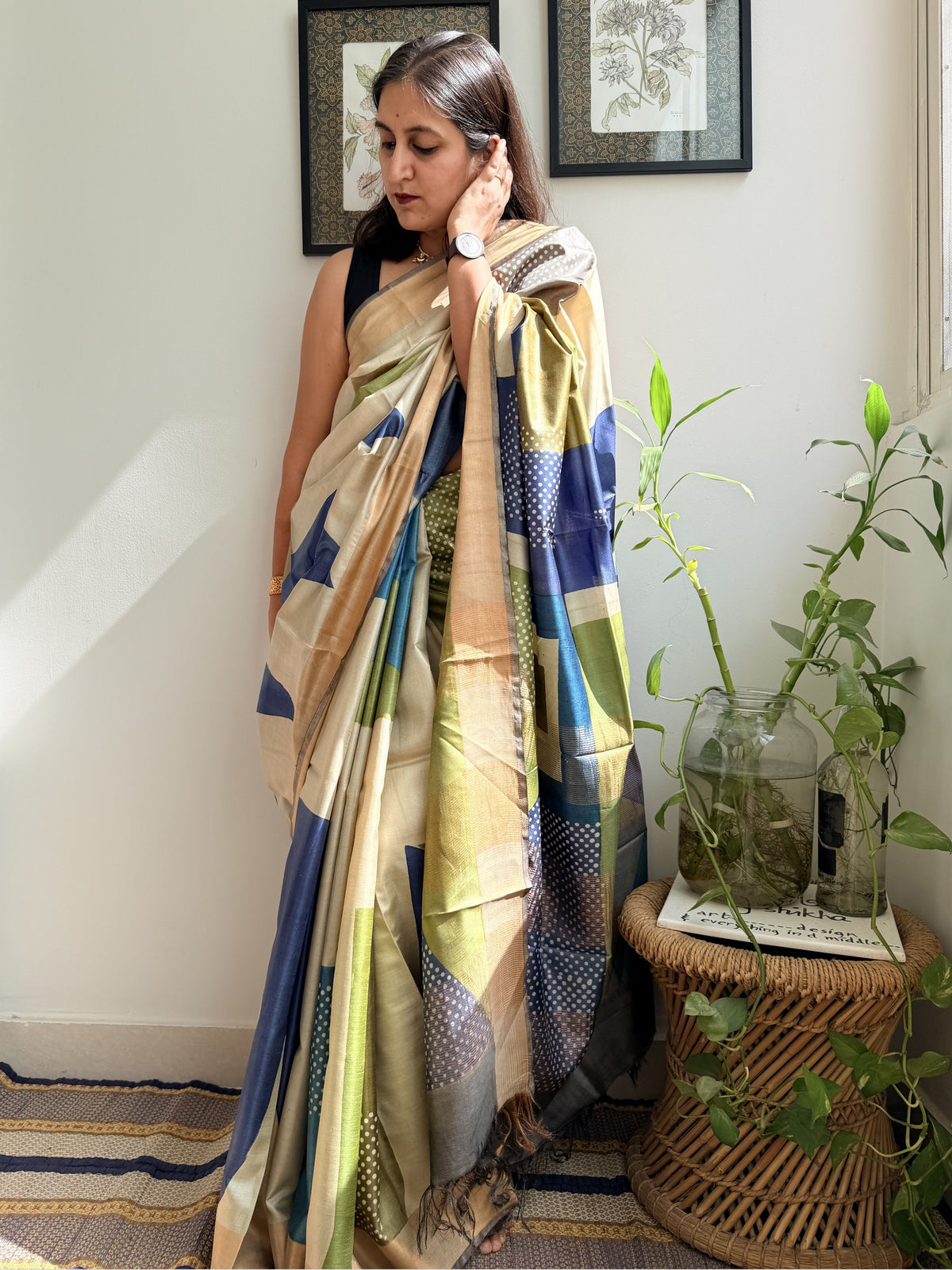 Jyamiti Painted Tussar Saree