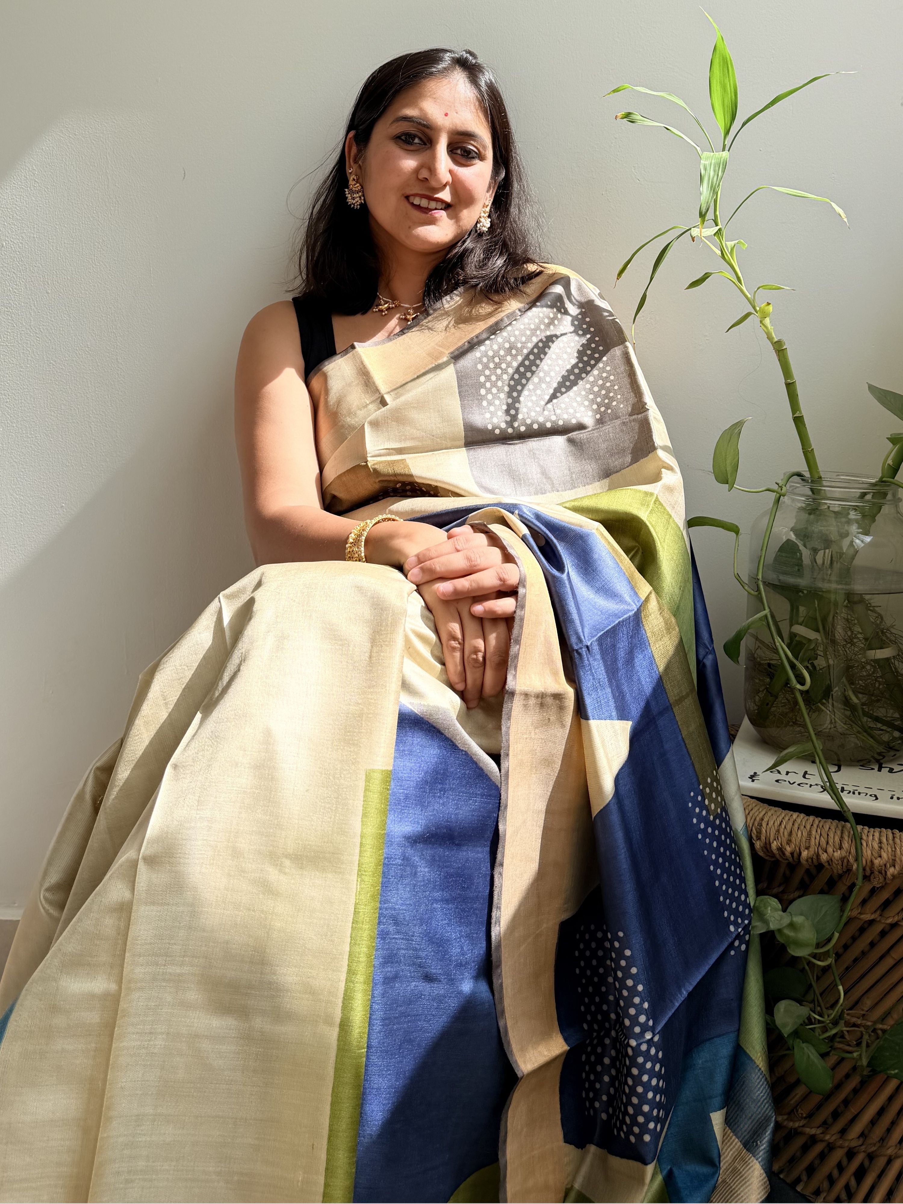 Jyamiti Painted Tussar Saree