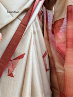 Origami Red Kosa Saree