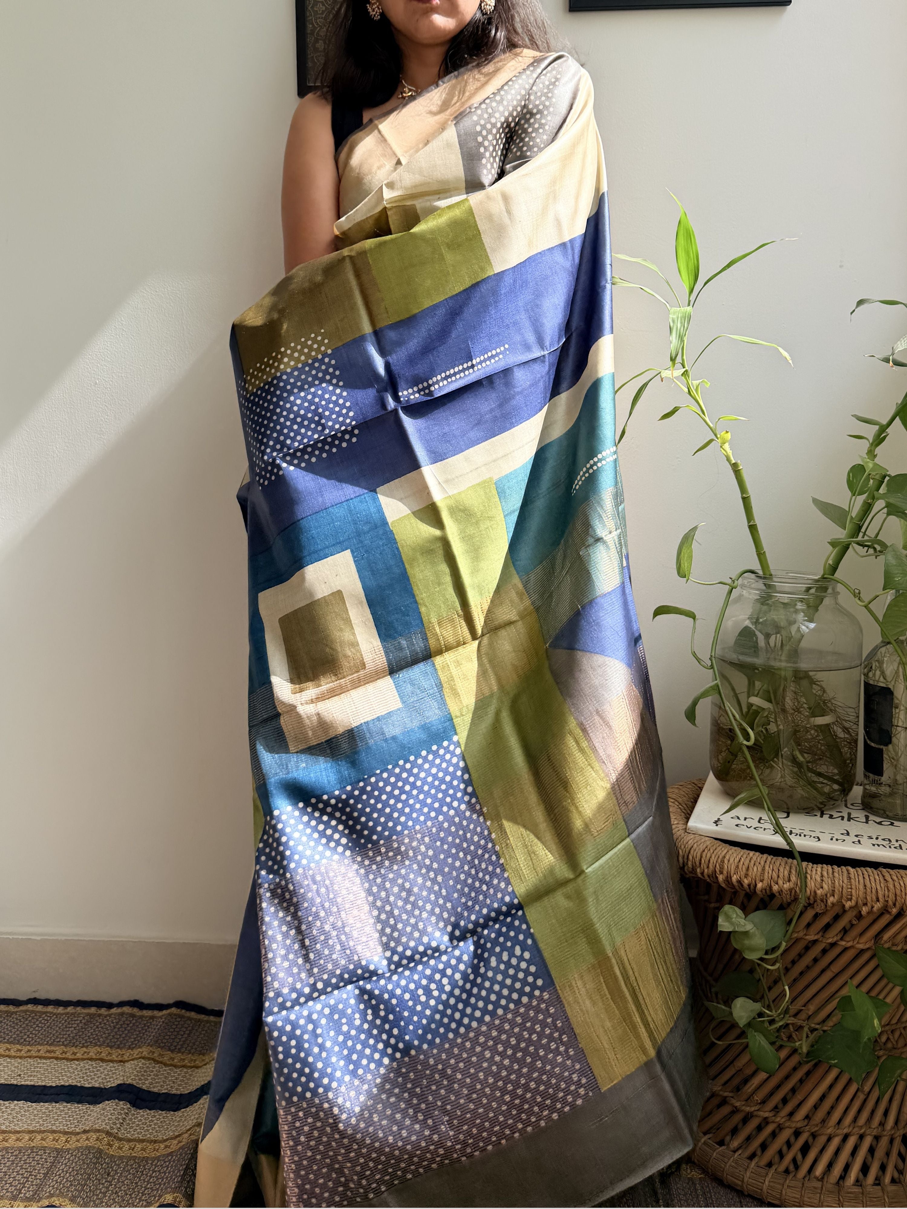 Jyamiti Painted Tussar Saree