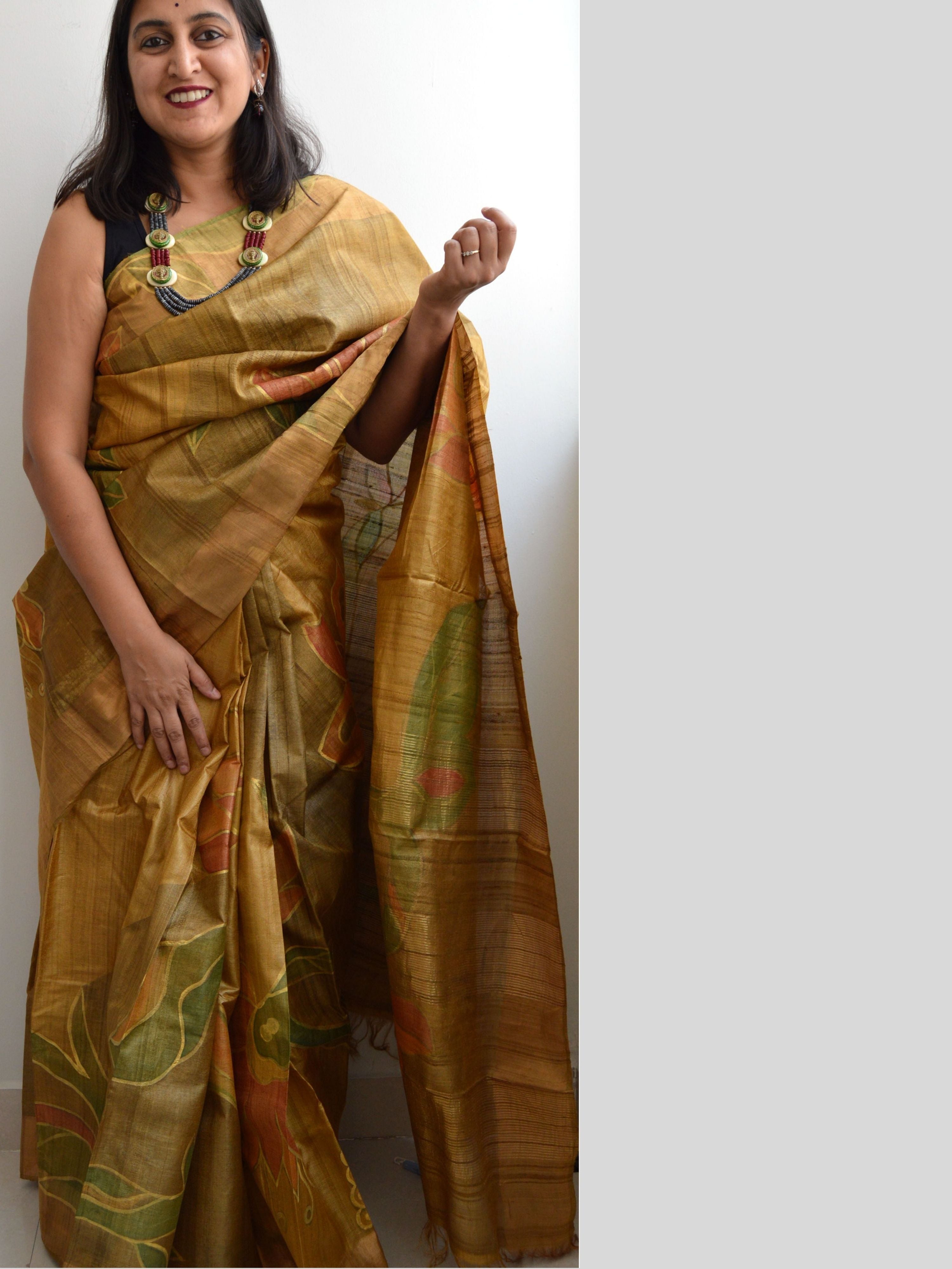 Uzma Painted Tussar Saree