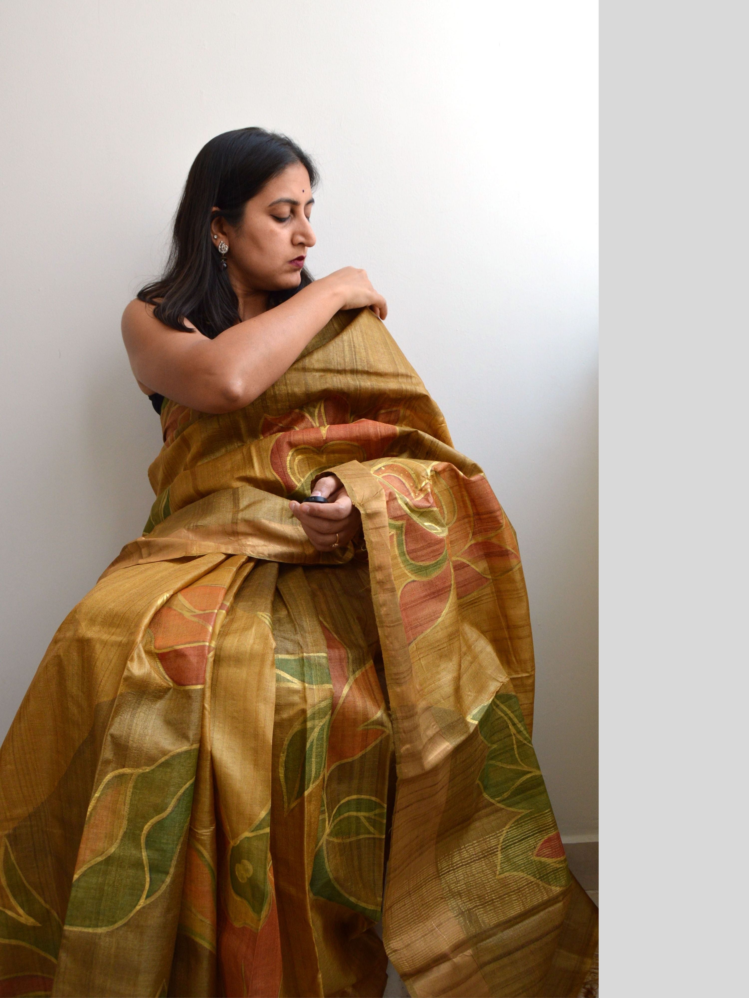 Uzma Painted Tussar Saree