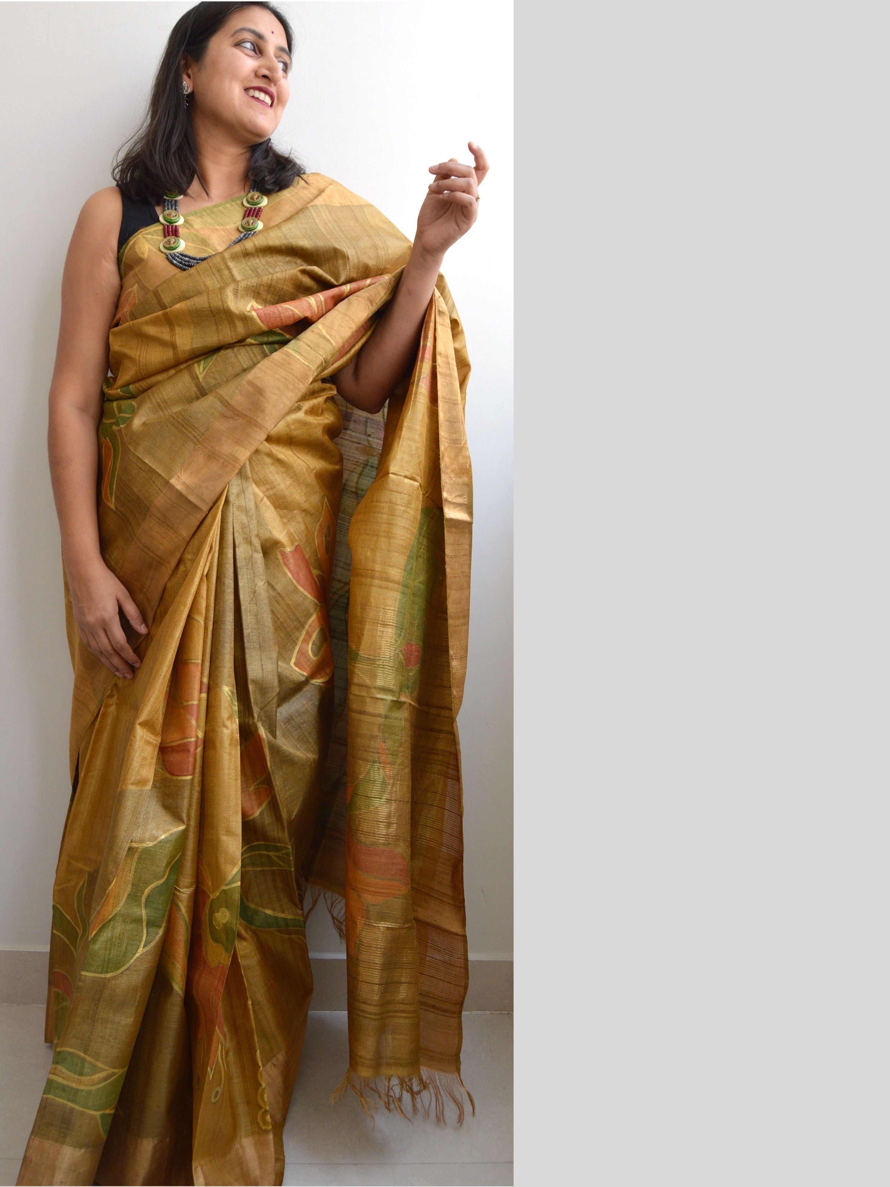 Uzma Painted Tussar Saree