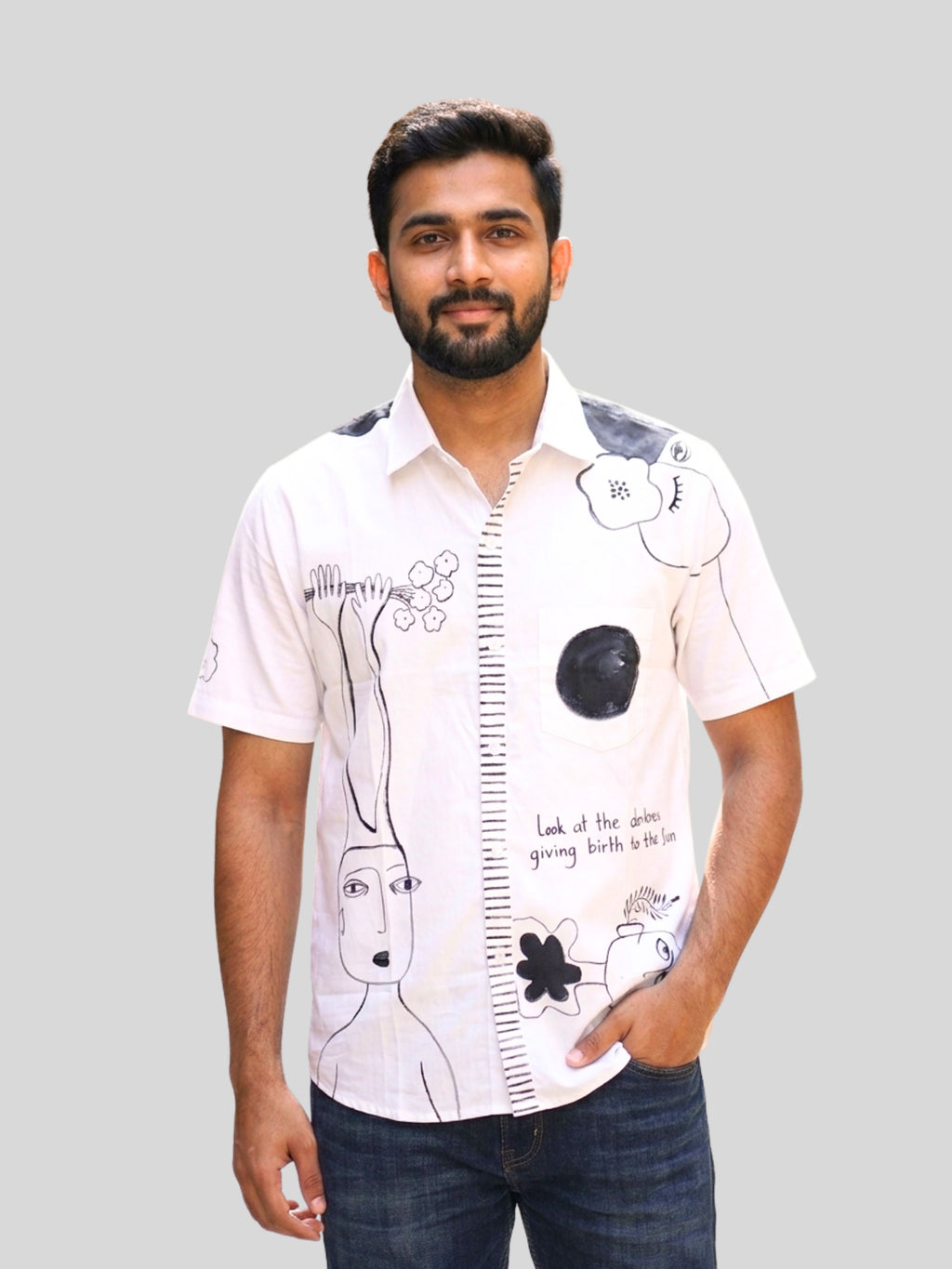 Dark Sun Painted Half Shirt