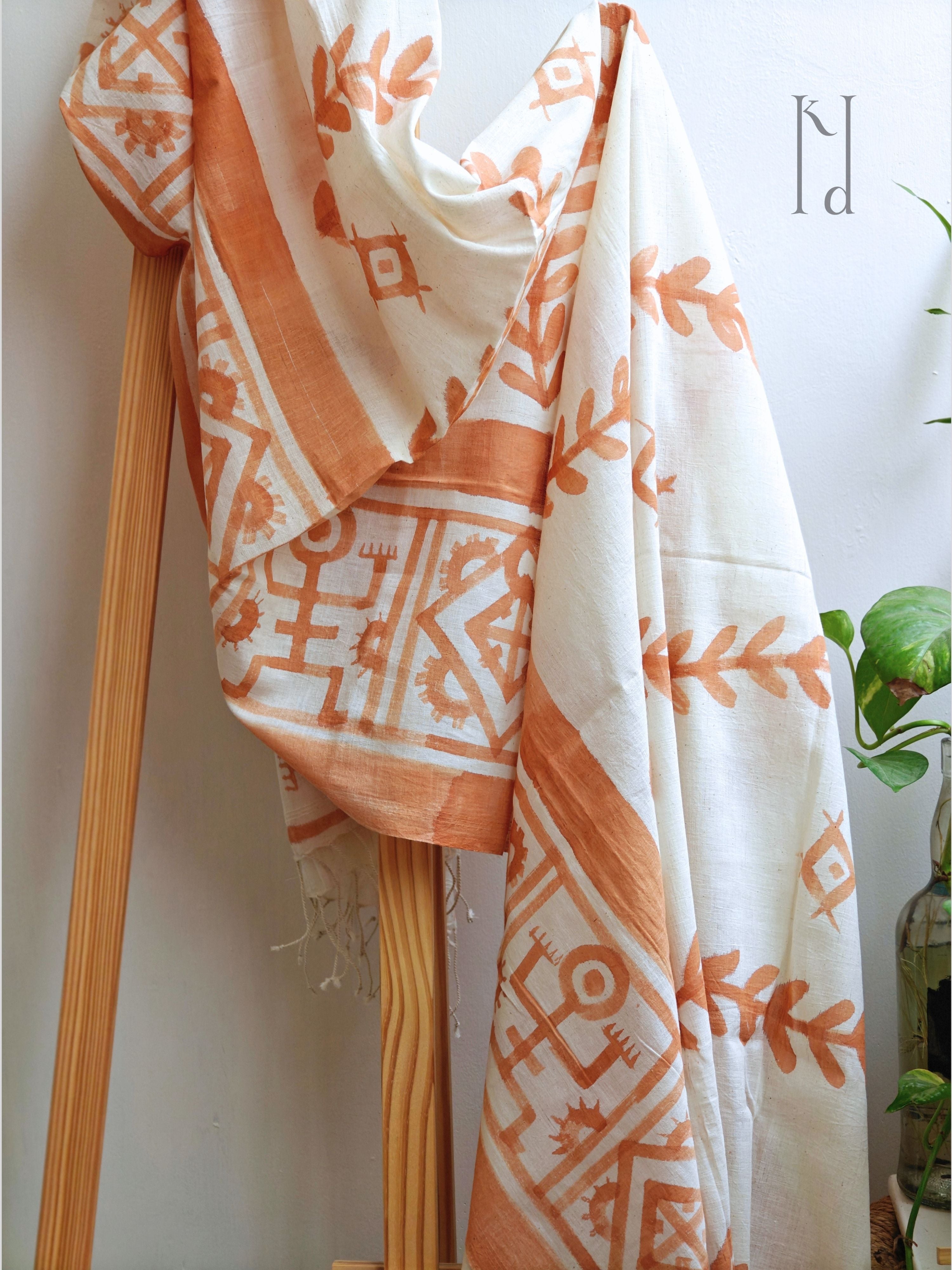 Godna Muslin Cotton Painted Dupatta