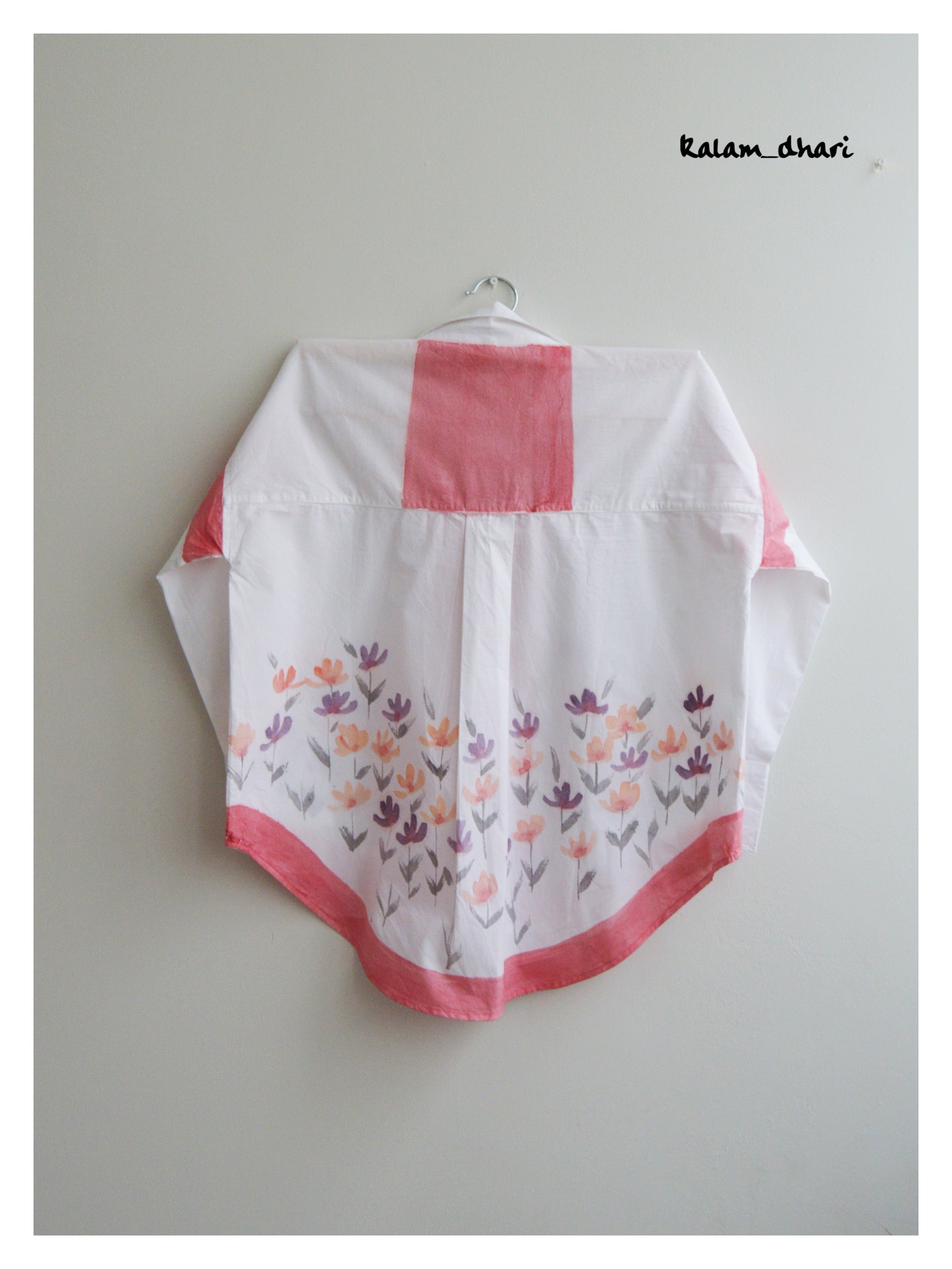 Phool Red Painted Oversized Shirt