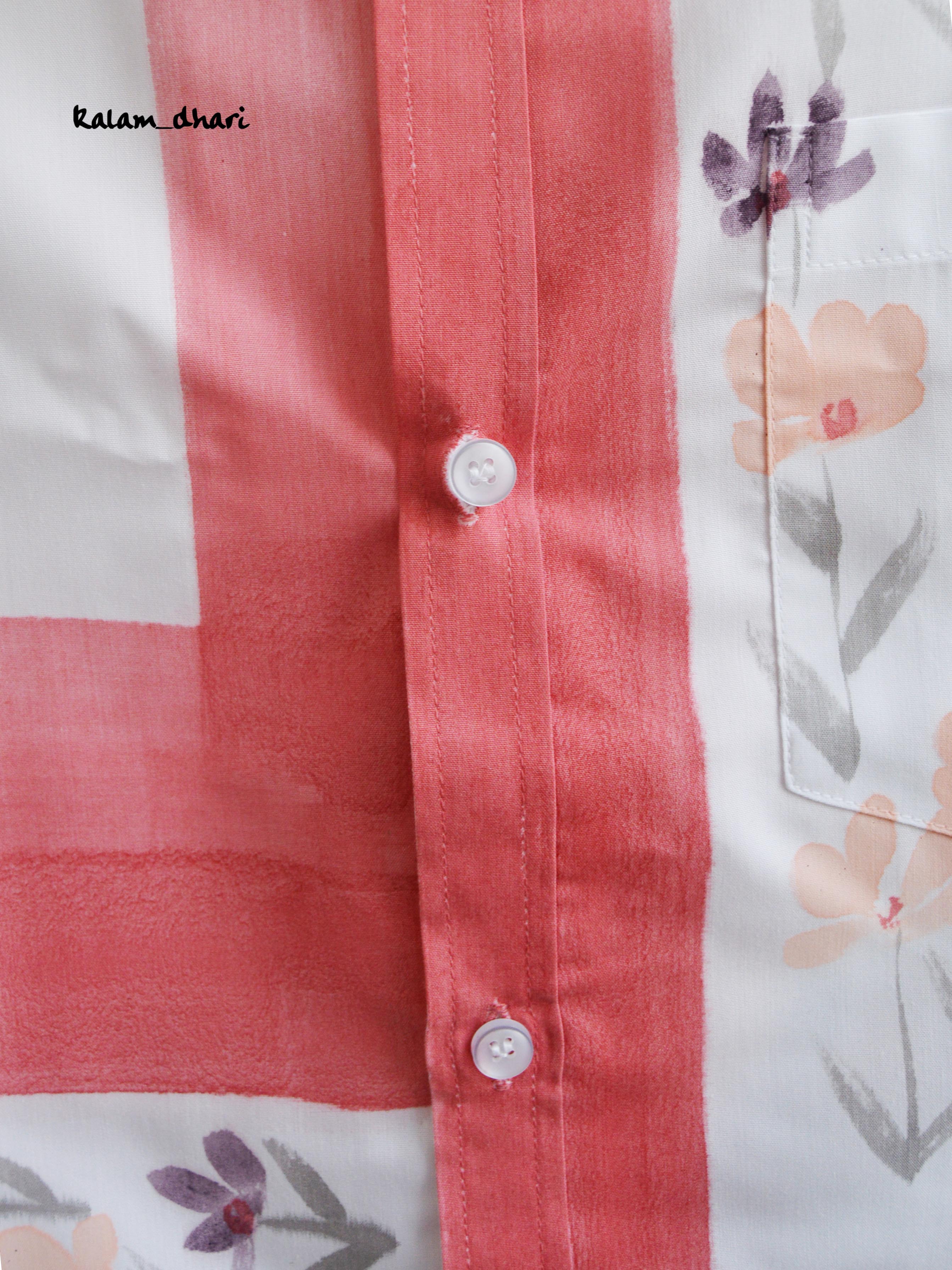 Phool Red Painted Half Shirt