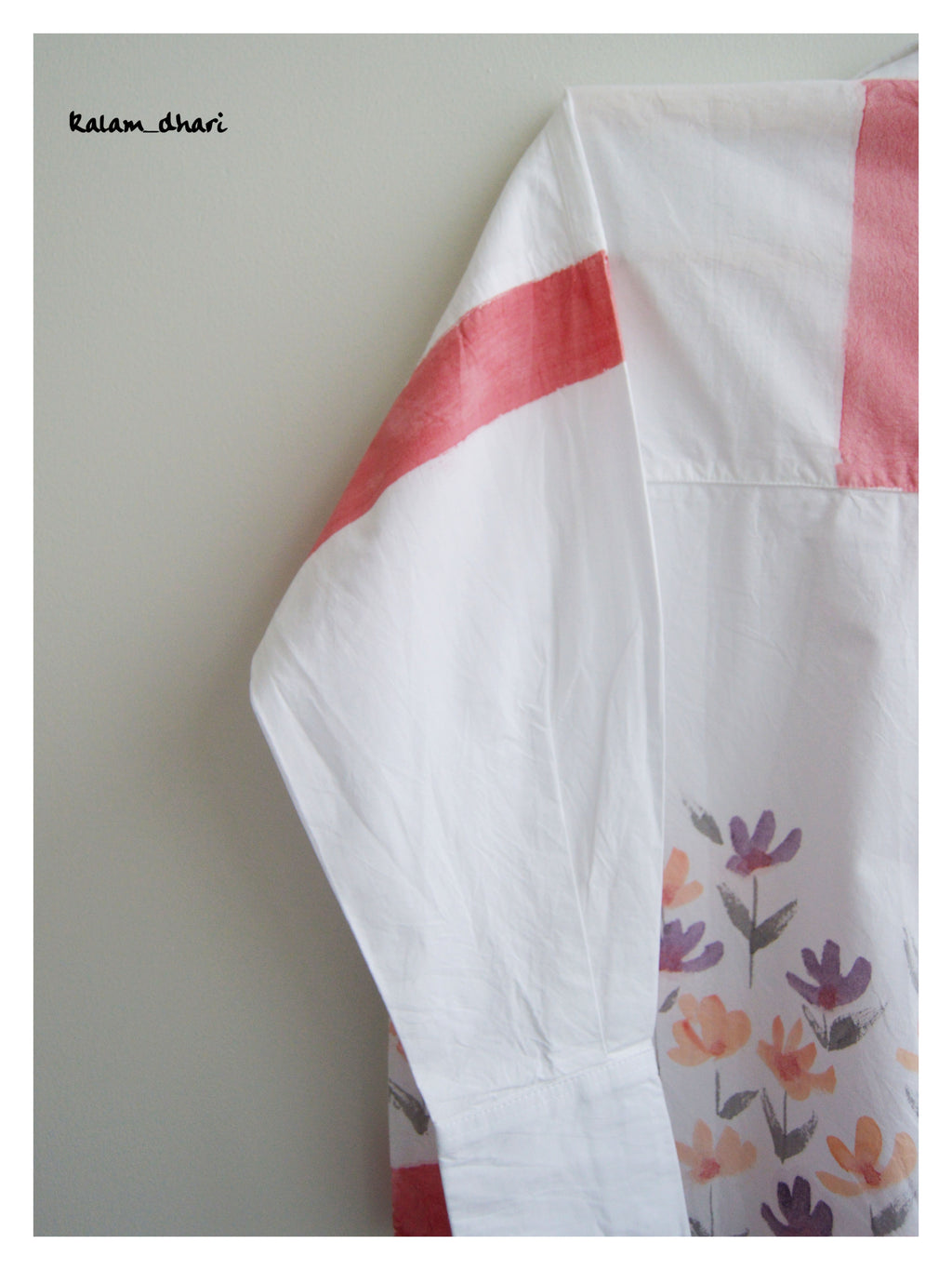 Phool Red Painted Oversized Shirt