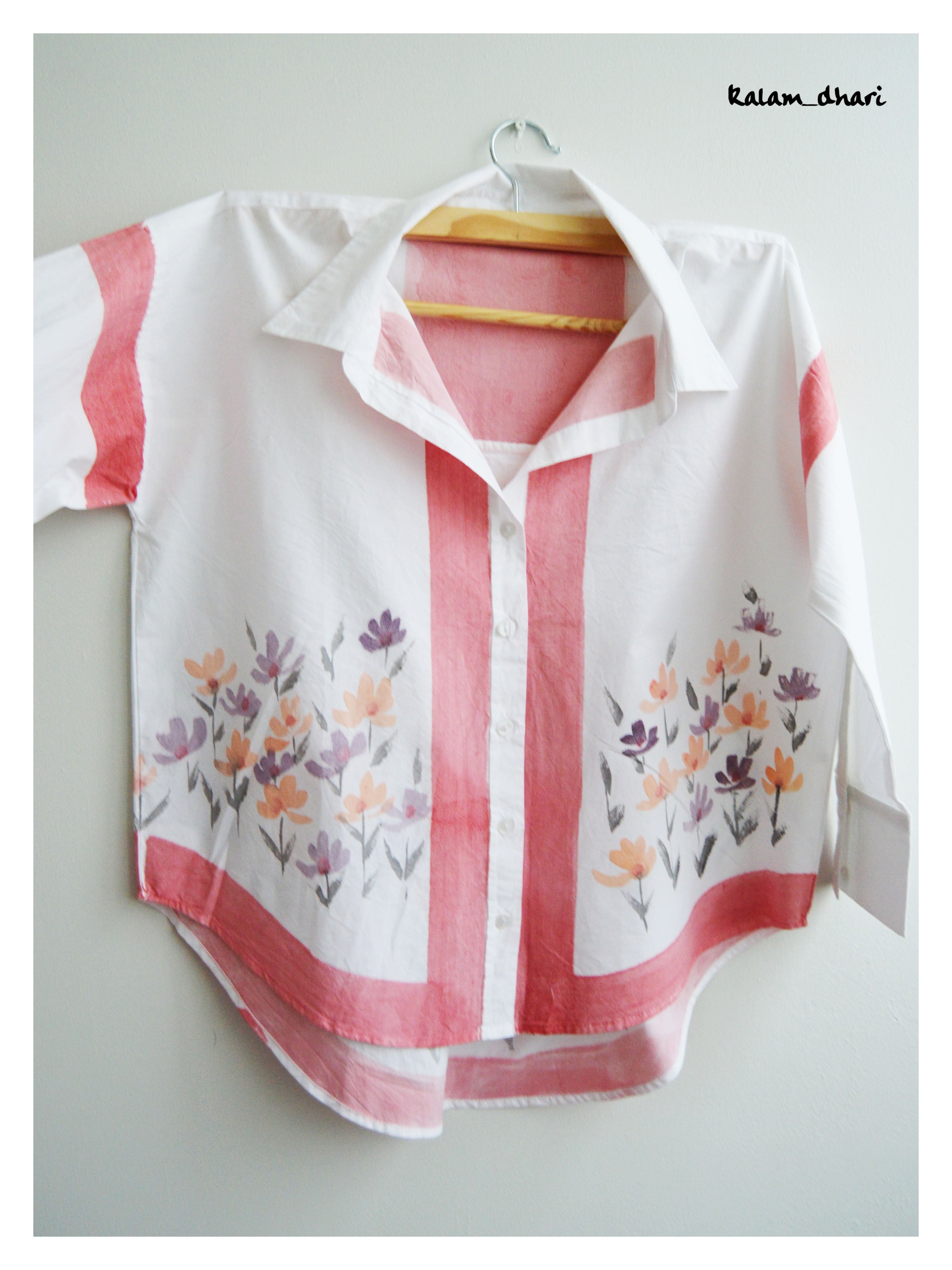 Phool Red Painted Oversized Shirt