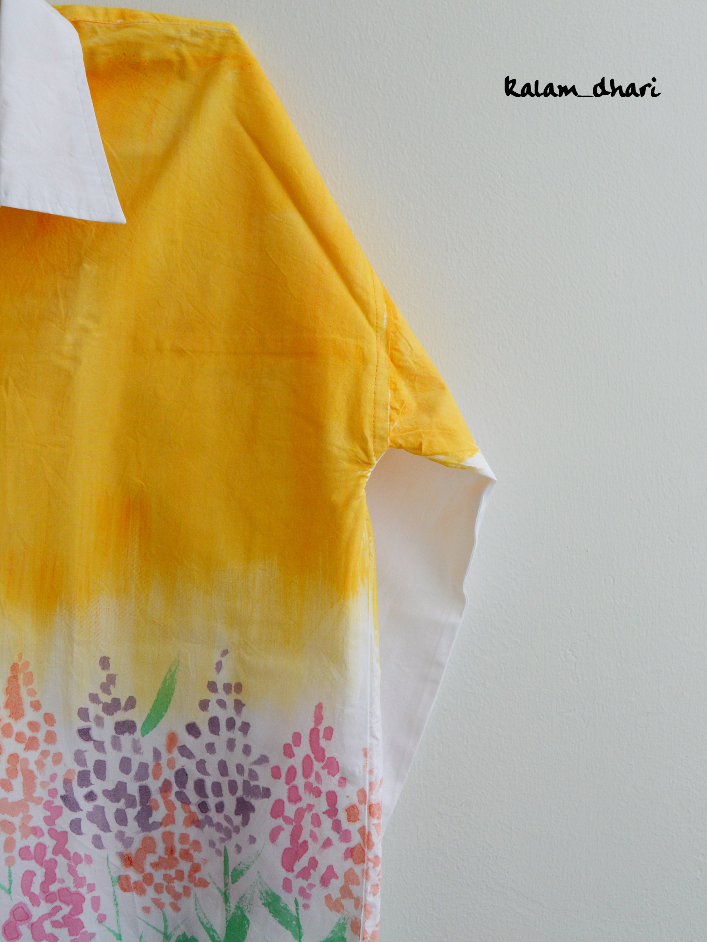 Spring Flowers Painted Oversized Shirt