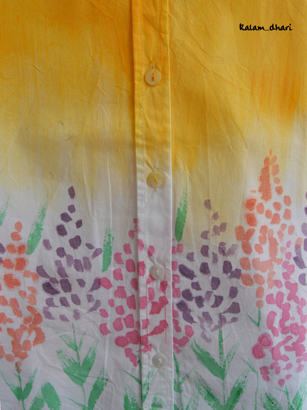 Spring Flowers Painted Oversized Shirt