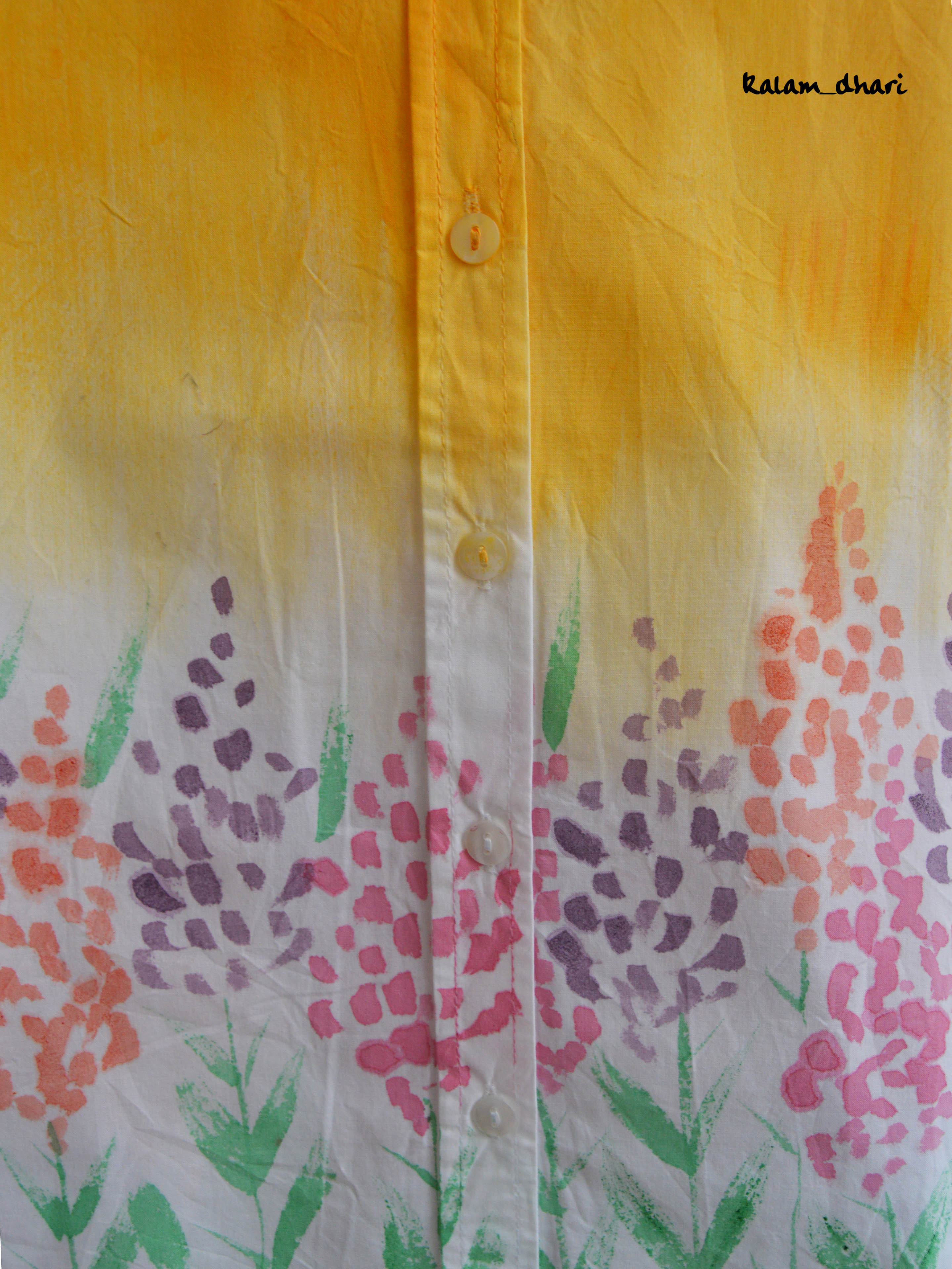 Spring Flowers Painted Oversized Shirt