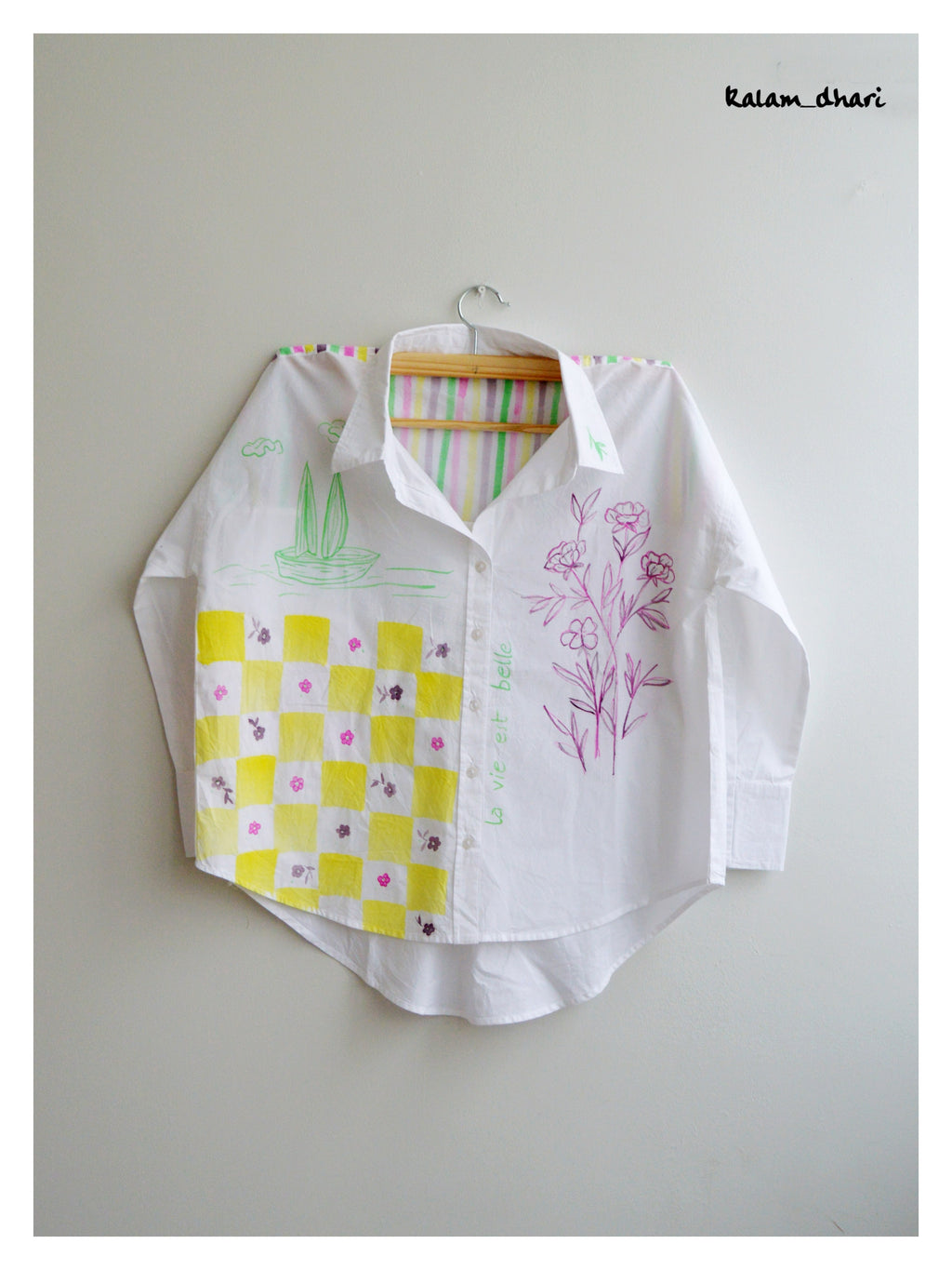 La Vie Est Belle Painted Oversized Shirt