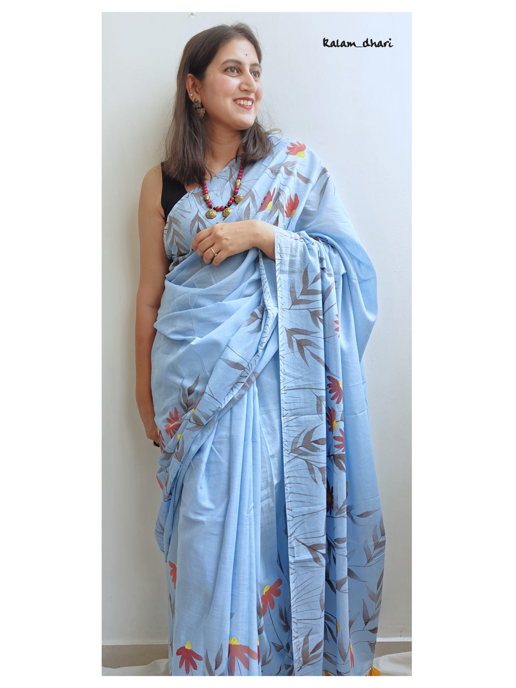 Daisy Painted Mul Cotton Sares