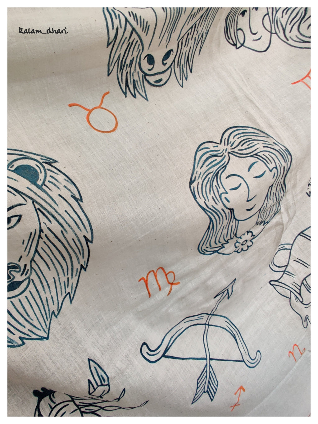 Rashi Phal Painted Cotton Saree- Turquoise