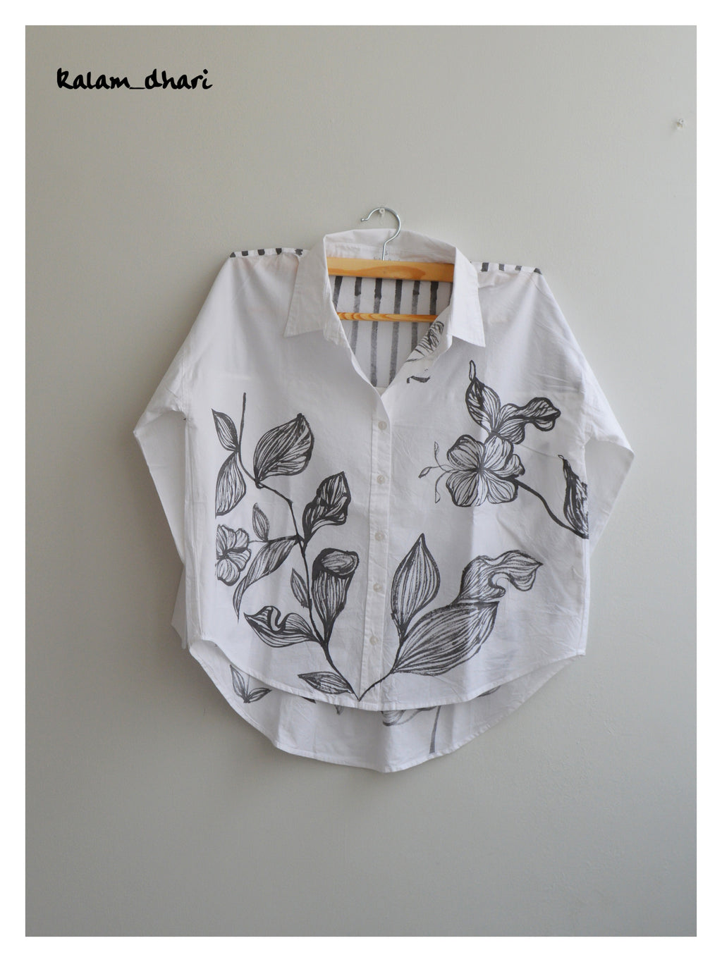 Wilted Florals Painted Oversized Shirt